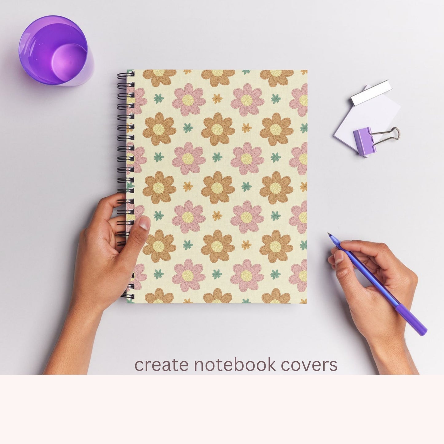 Faux Crochet Floral Seamless Repeating Pattern Paper Bundle