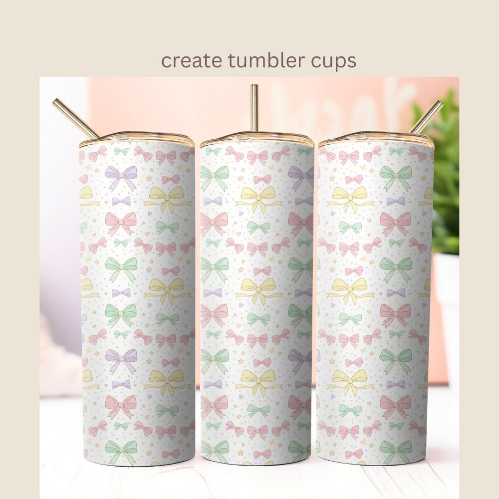 Easter Pastel Coquette Bow Seamless Repeating Pattern Paper Bundle Set
