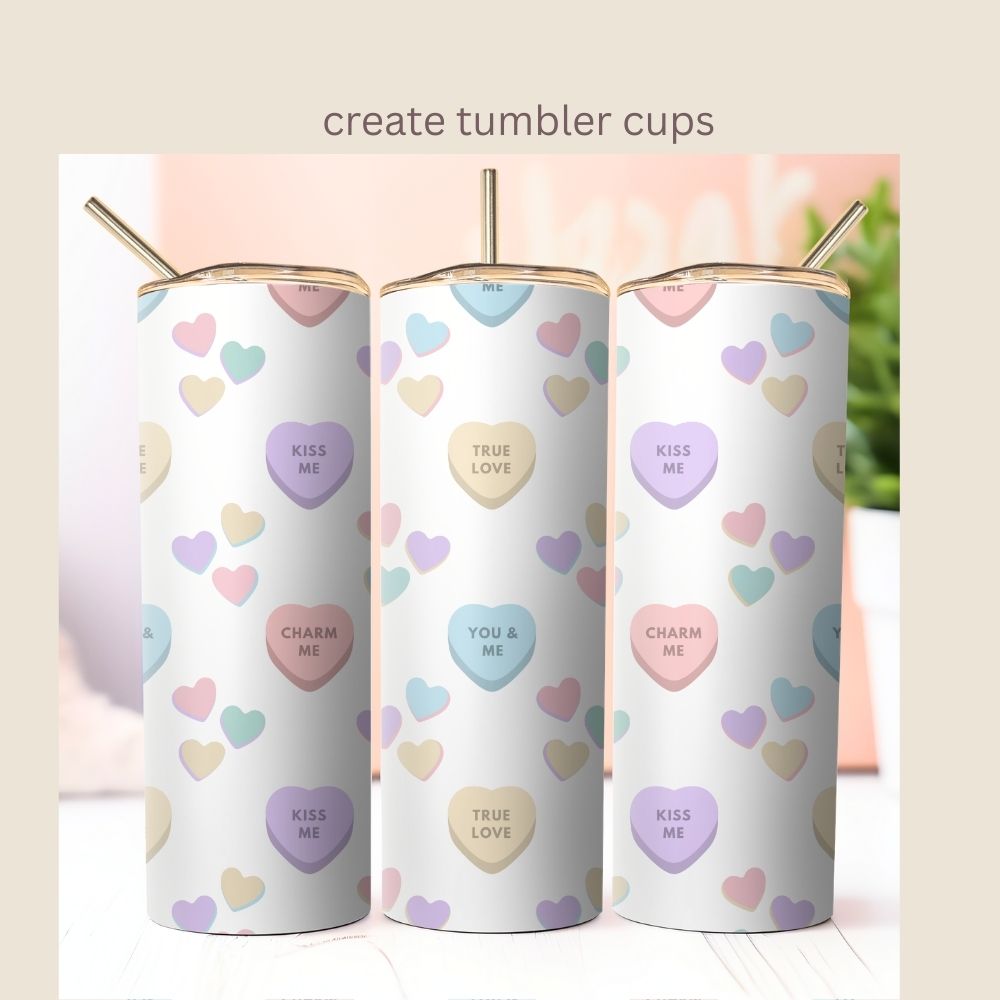 5 Valentines Heart Candy Seamless Repeating Pattern Paper Bundle Set