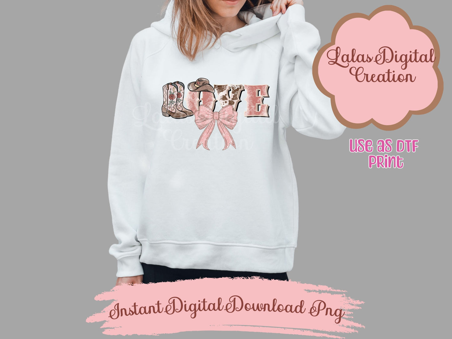 Western Love Bow Clipart PNG Instant Digital Download
