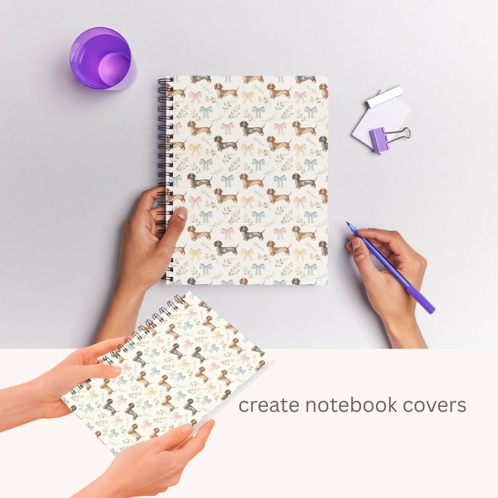 Dachshund dog Seamless Repeating Pattern Paper Bundle