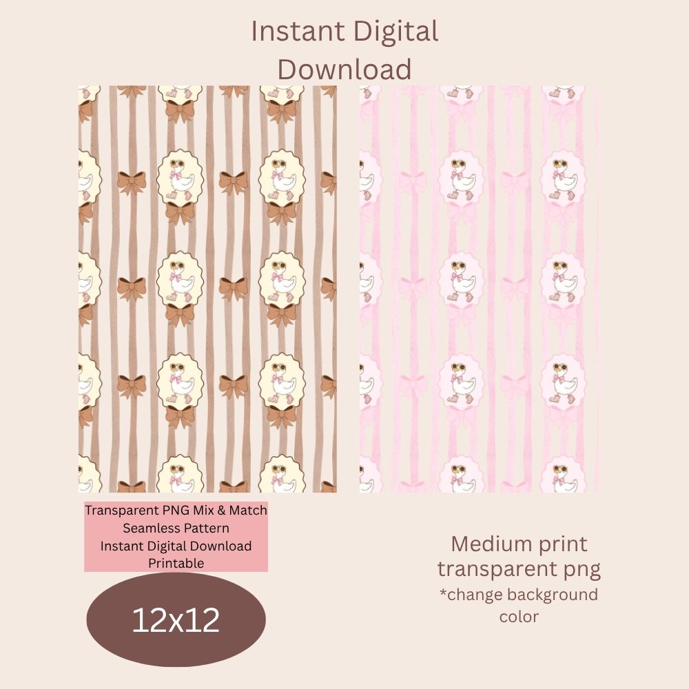 Silly Duck Frame Seamless Digital Pattern Paper Bundle