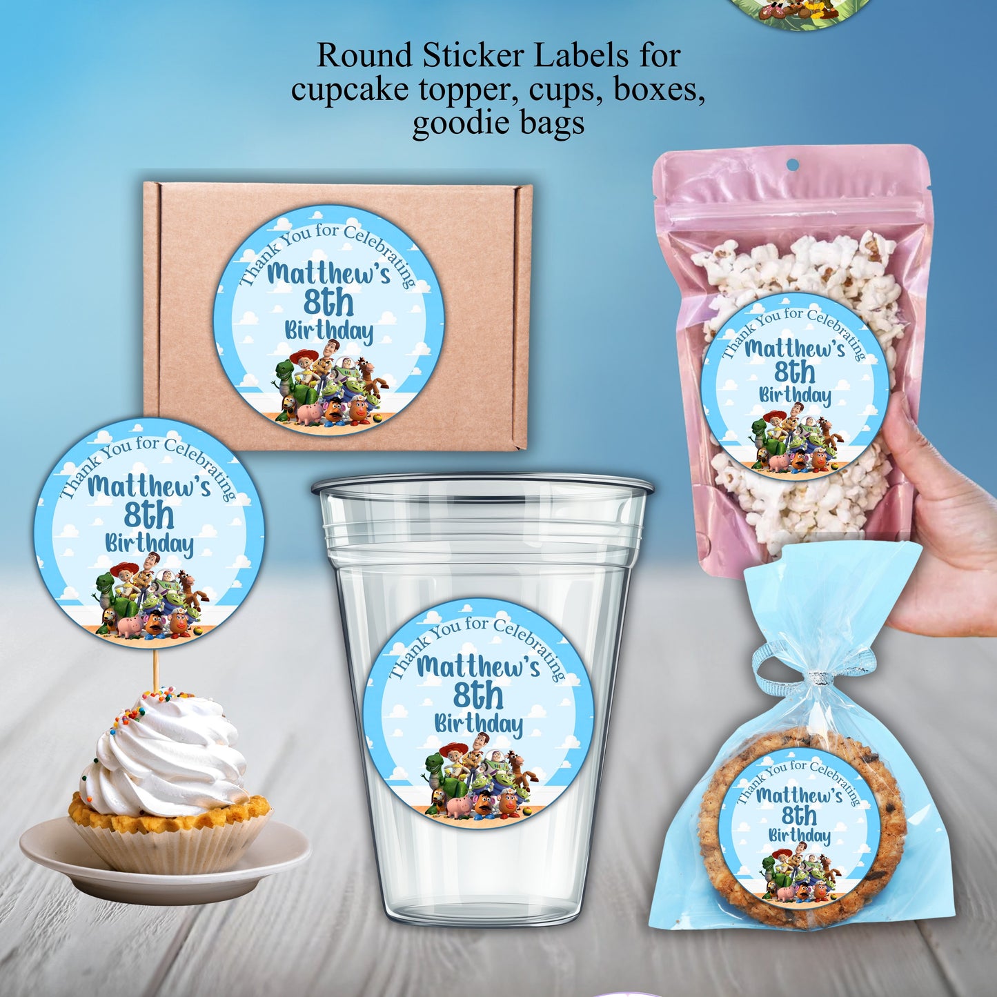 Toy Story Party Sticker Labels