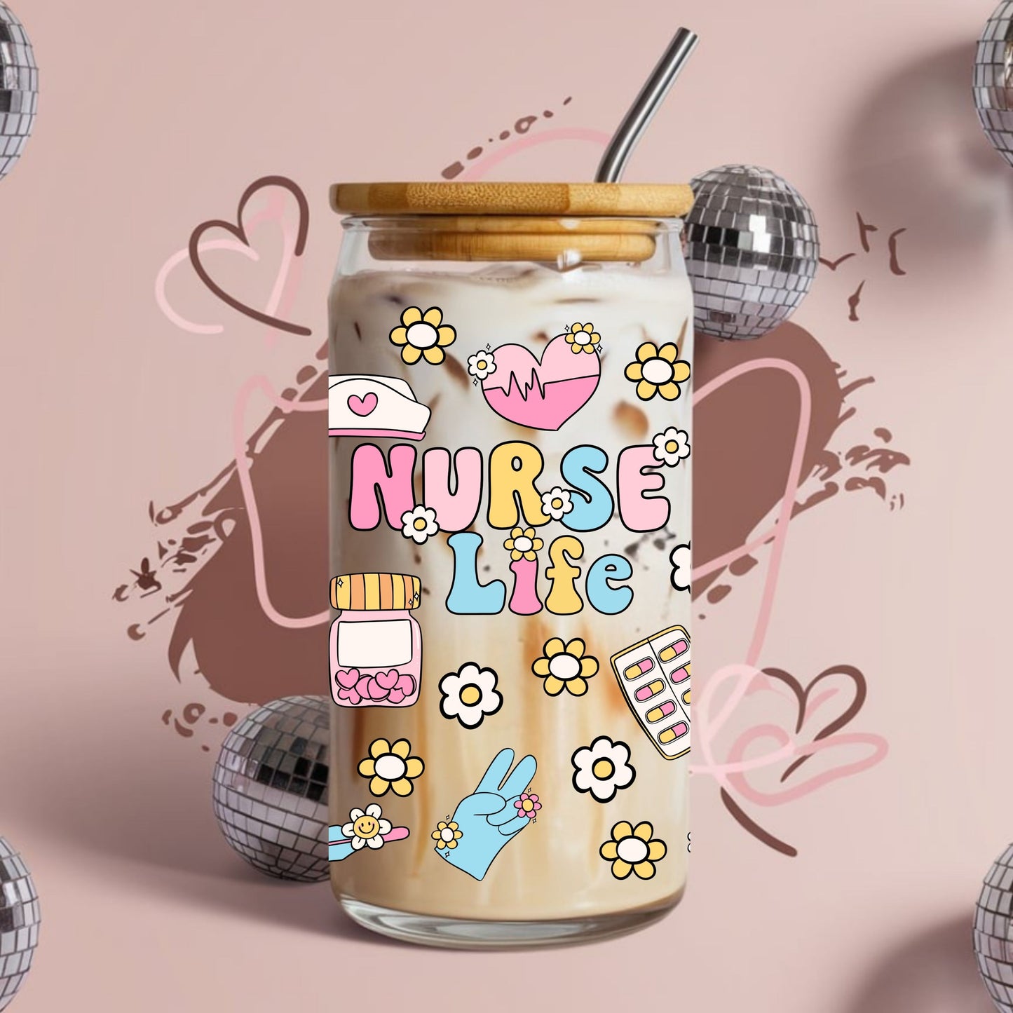 Nurse Life Libbey Glass Can Cup Wrap