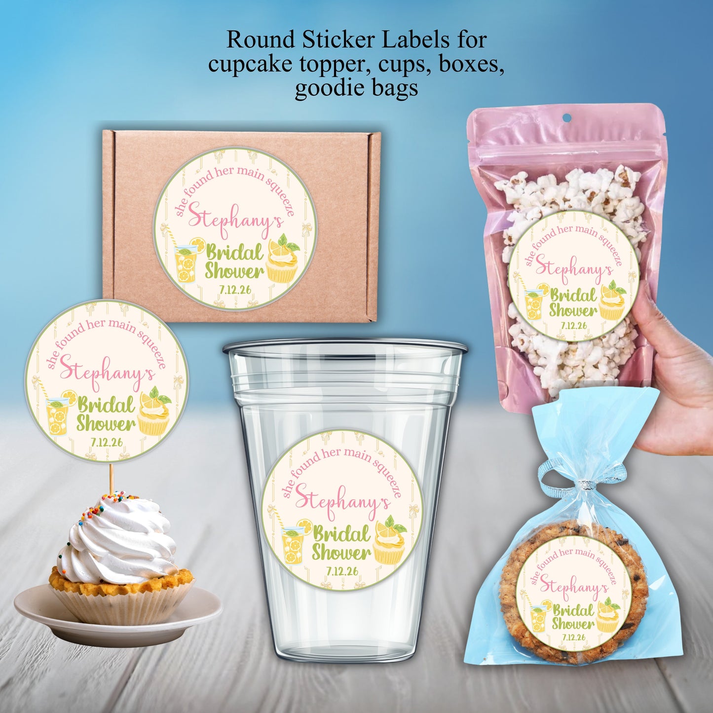 Lemon Bridal Shower Party Sticker Labels