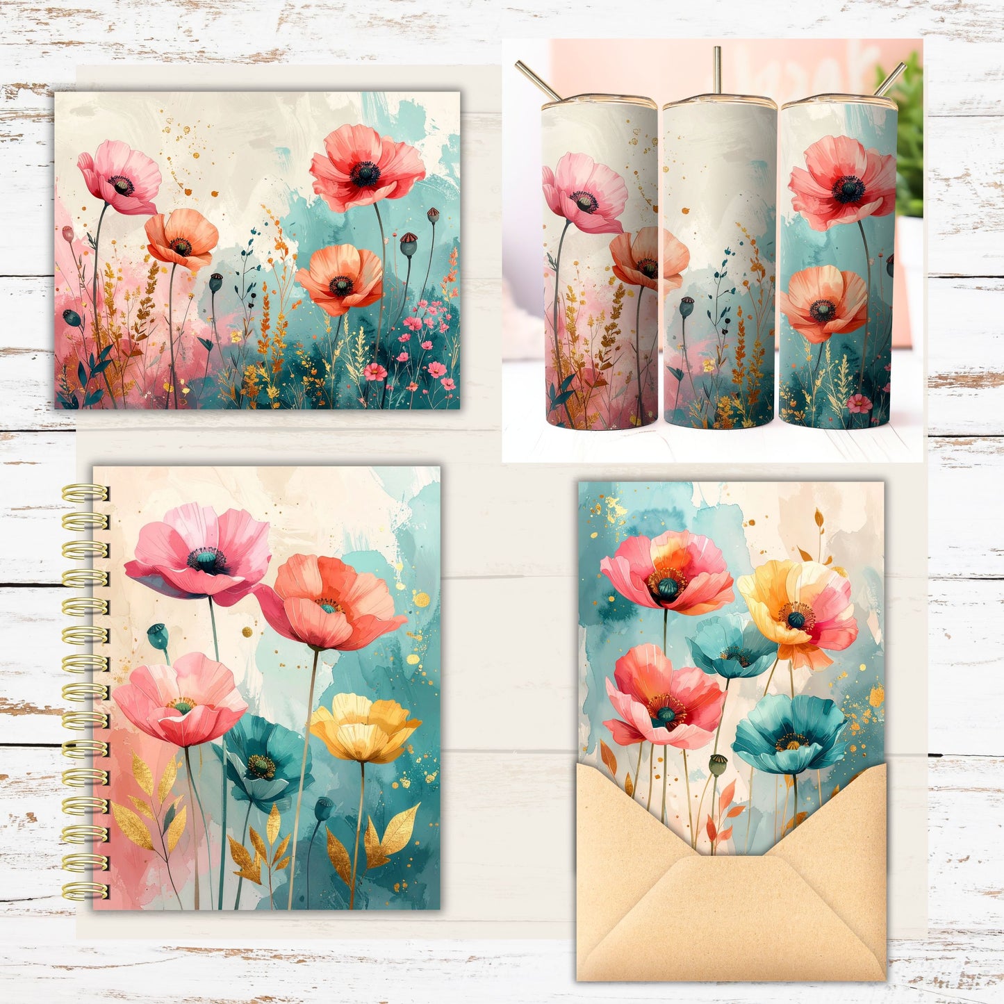Watercolor Wildflower 2 Digital Paper Pack Bundle