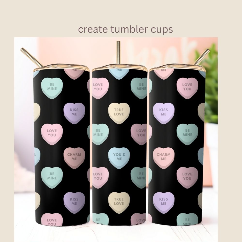 2 Valentines Heart Candy Seamless Repeating Pattern Paper Bundle Set