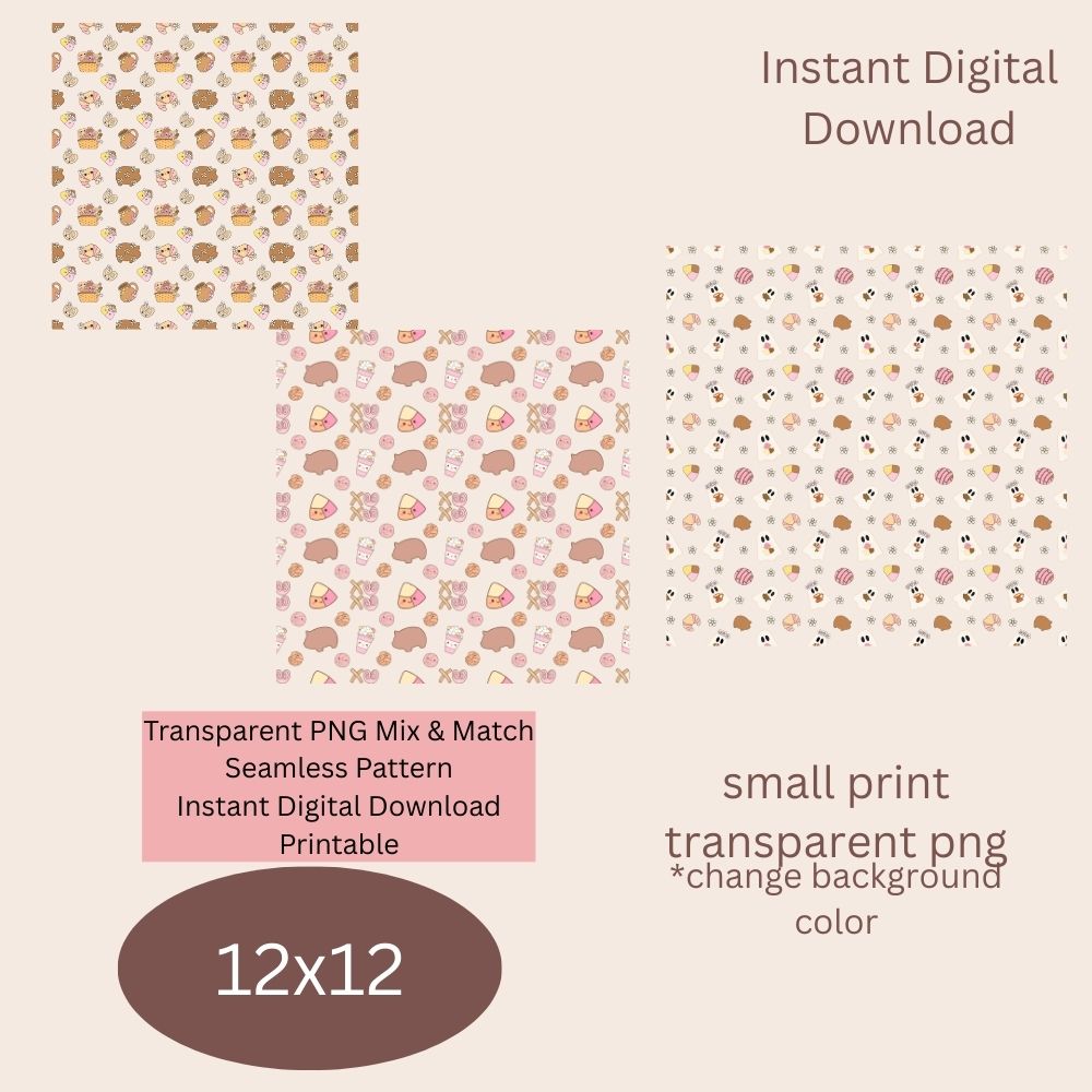 Sweet Mexican Bread Seamless Digital Pattern Paper Set