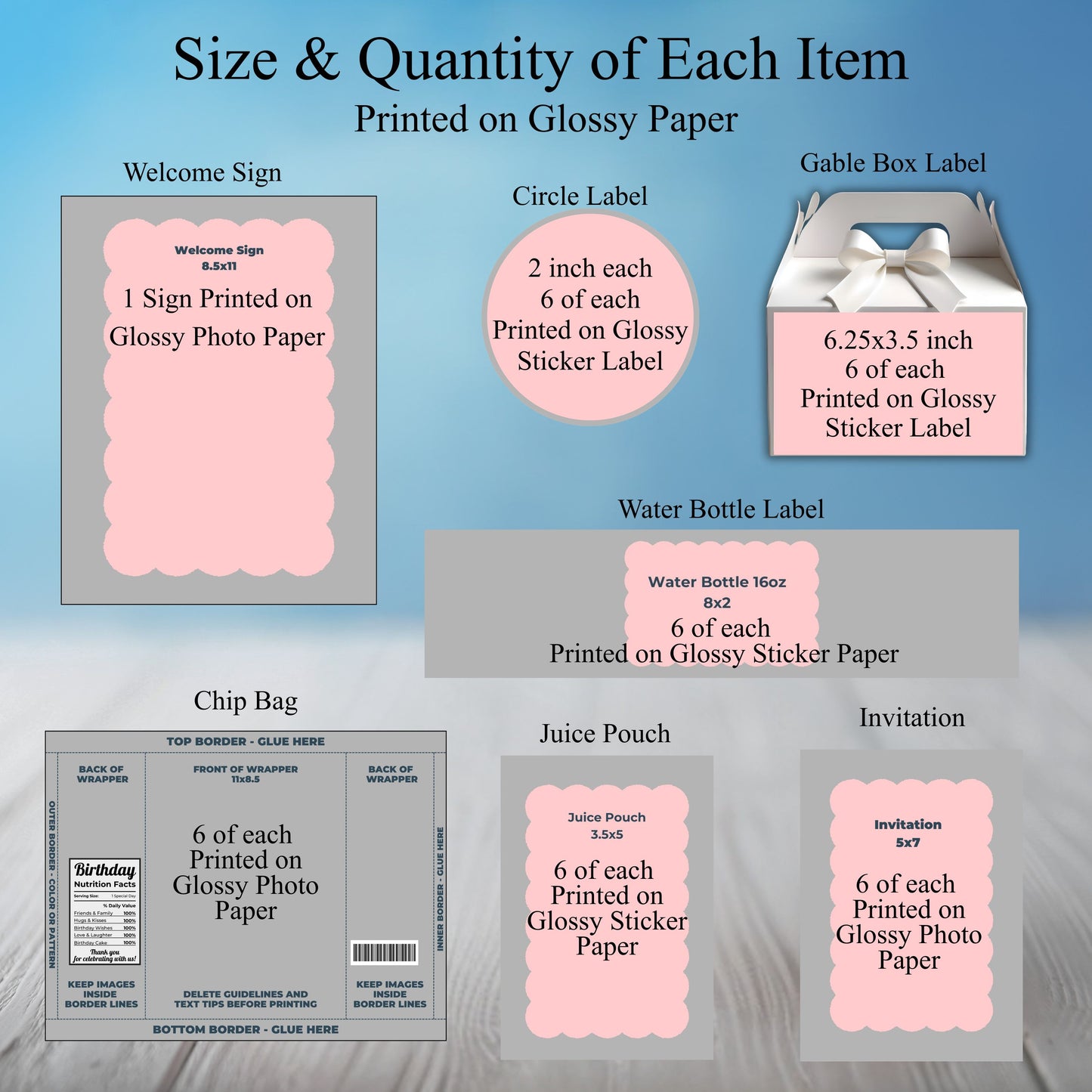 Tea Party Theme Party Sticker Labels