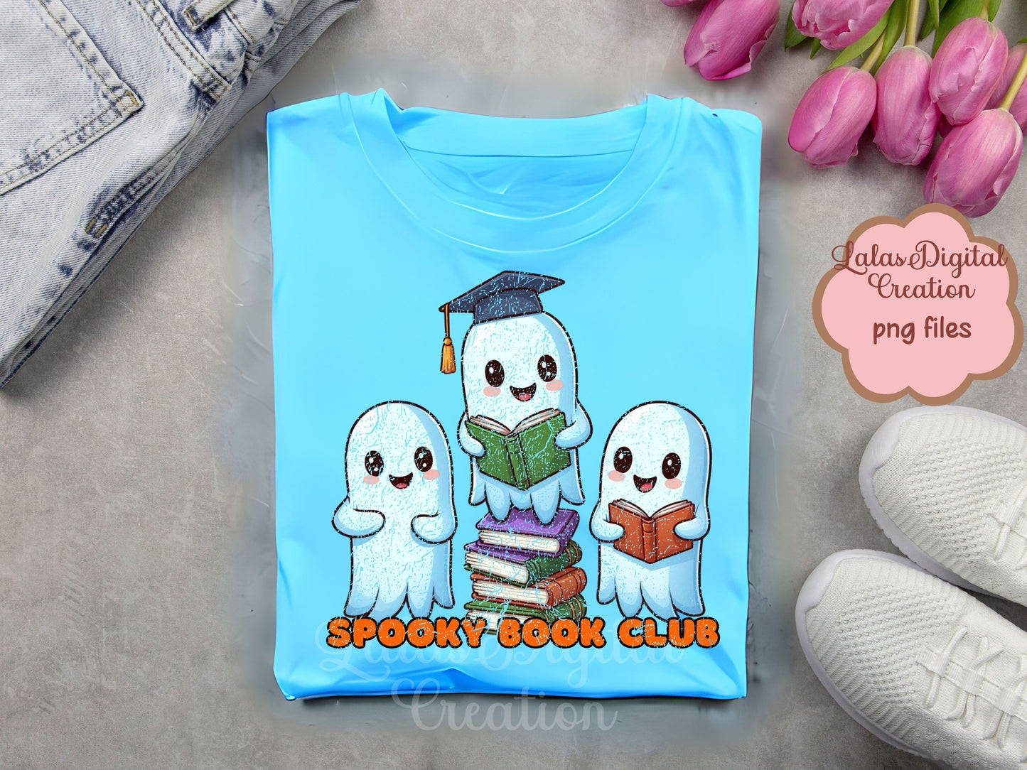 Book Reader Ghost Clipart Instant Digital PNG Download