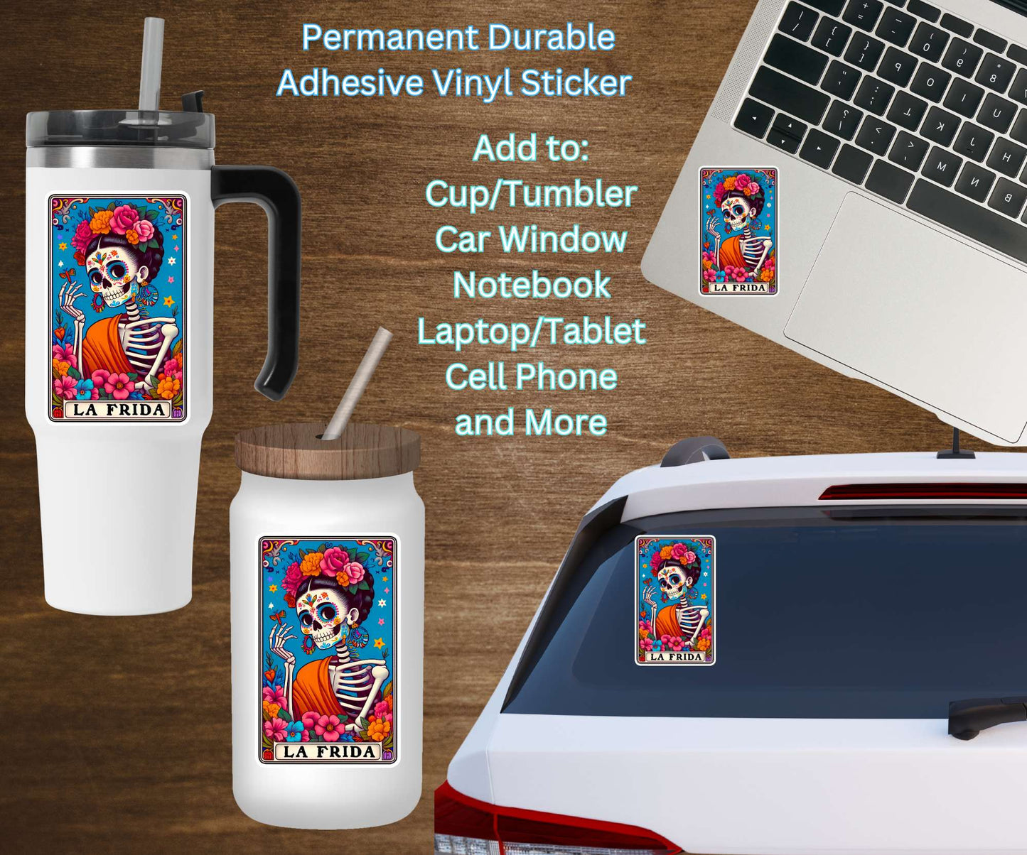 La Frida Tarot Card Vinyl Sticker Decal