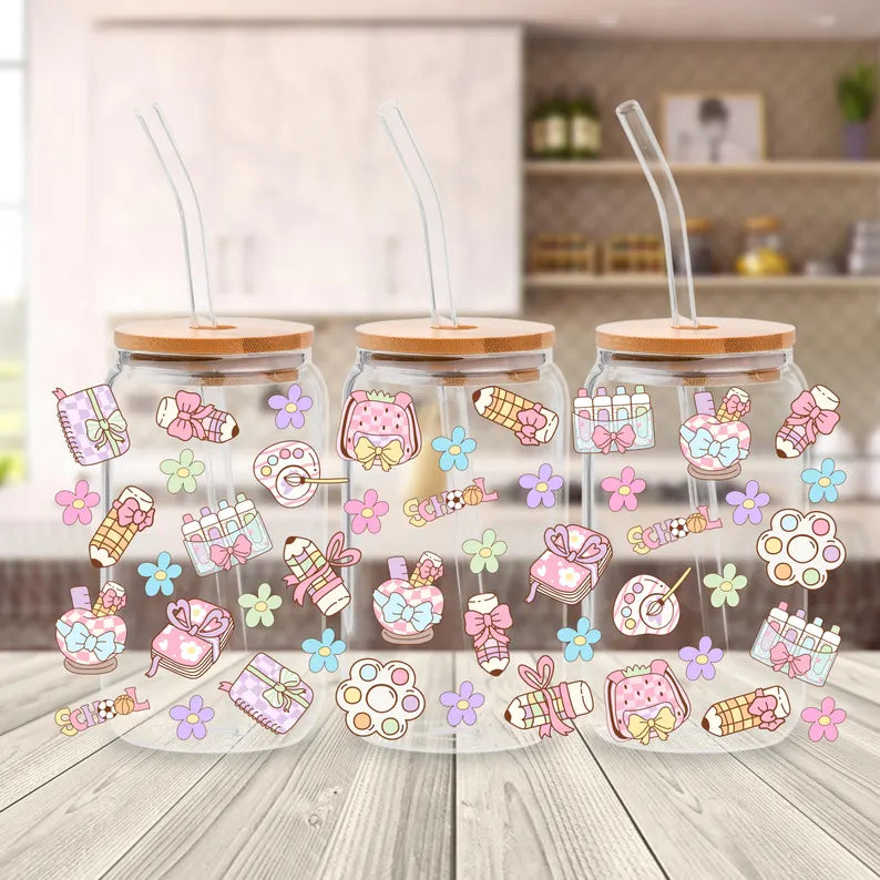 Teacher School Supplies Libbey Glass Can Cup Wrap