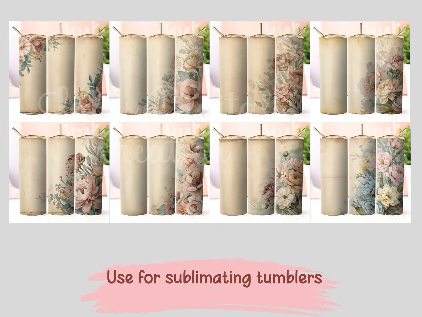 Vintage Floral Digital Pattern Paper Bundle