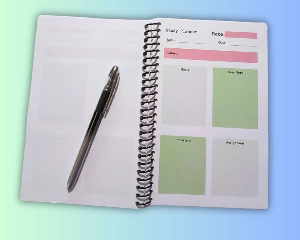 Block Style Study Planner-Study Goals-Daily Planning-Student Academic Planner-School Homework Planner-Undated-Minimalist Time Management