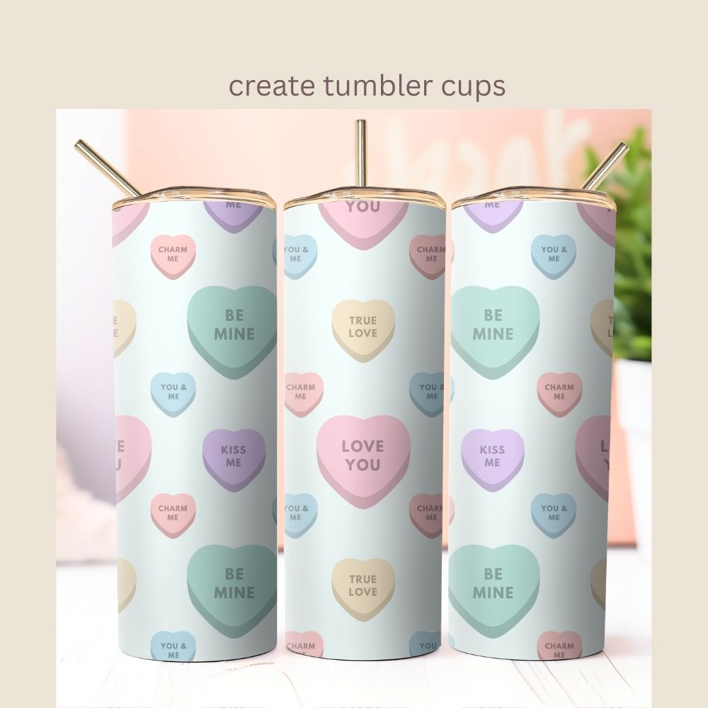 1 Valentines Heart Candy Seamless Repeating Pattern Paper Bundle Set