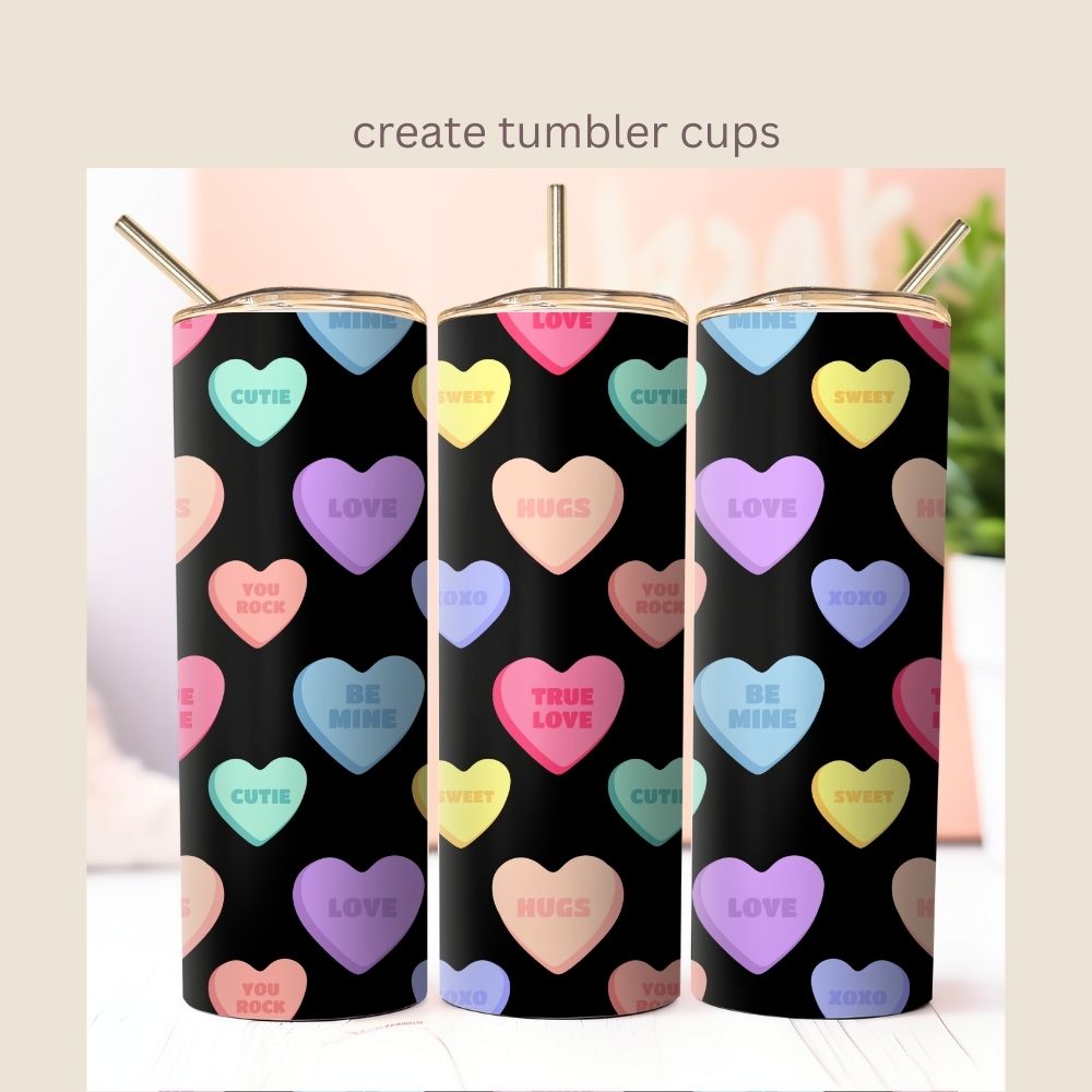 3 Valentines Heart Candy Seamless Repeating Pattern Paper Bundle Set