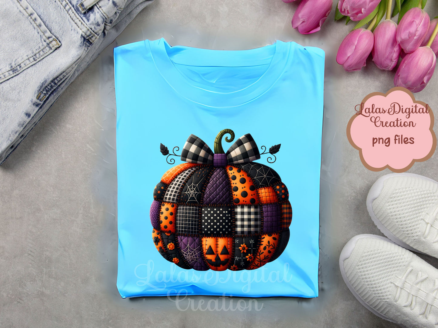 Halloween Patchwork Bundle Clipart Instant Digital PNG Download