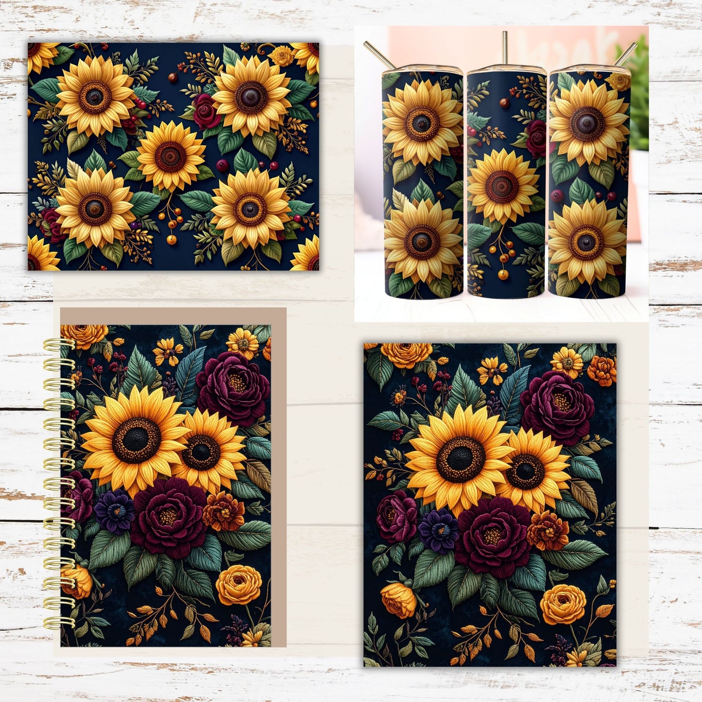 Sunflower Digital Paper Pack Bundle
