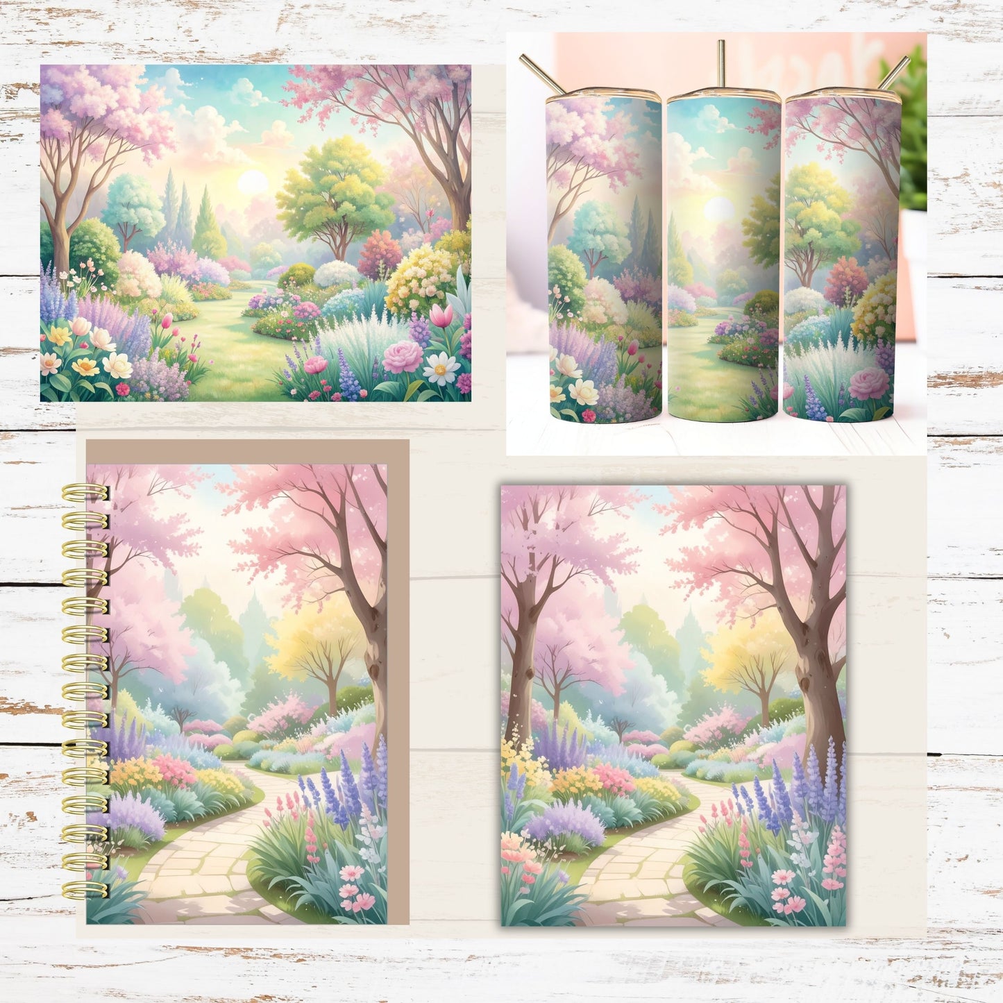 Spring Garden Digital Paper Pack Bundle