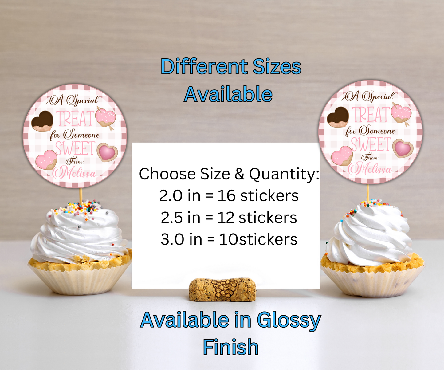 Pink Sweet Treat Valentines Party Sticker Labels