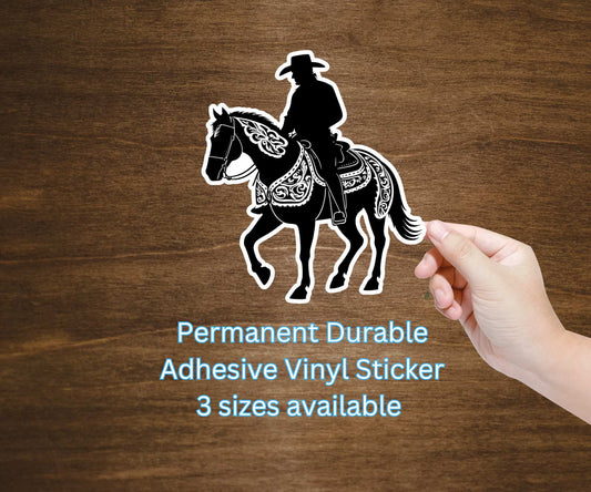 Cowboy Horse Vinyl Sticker Decal