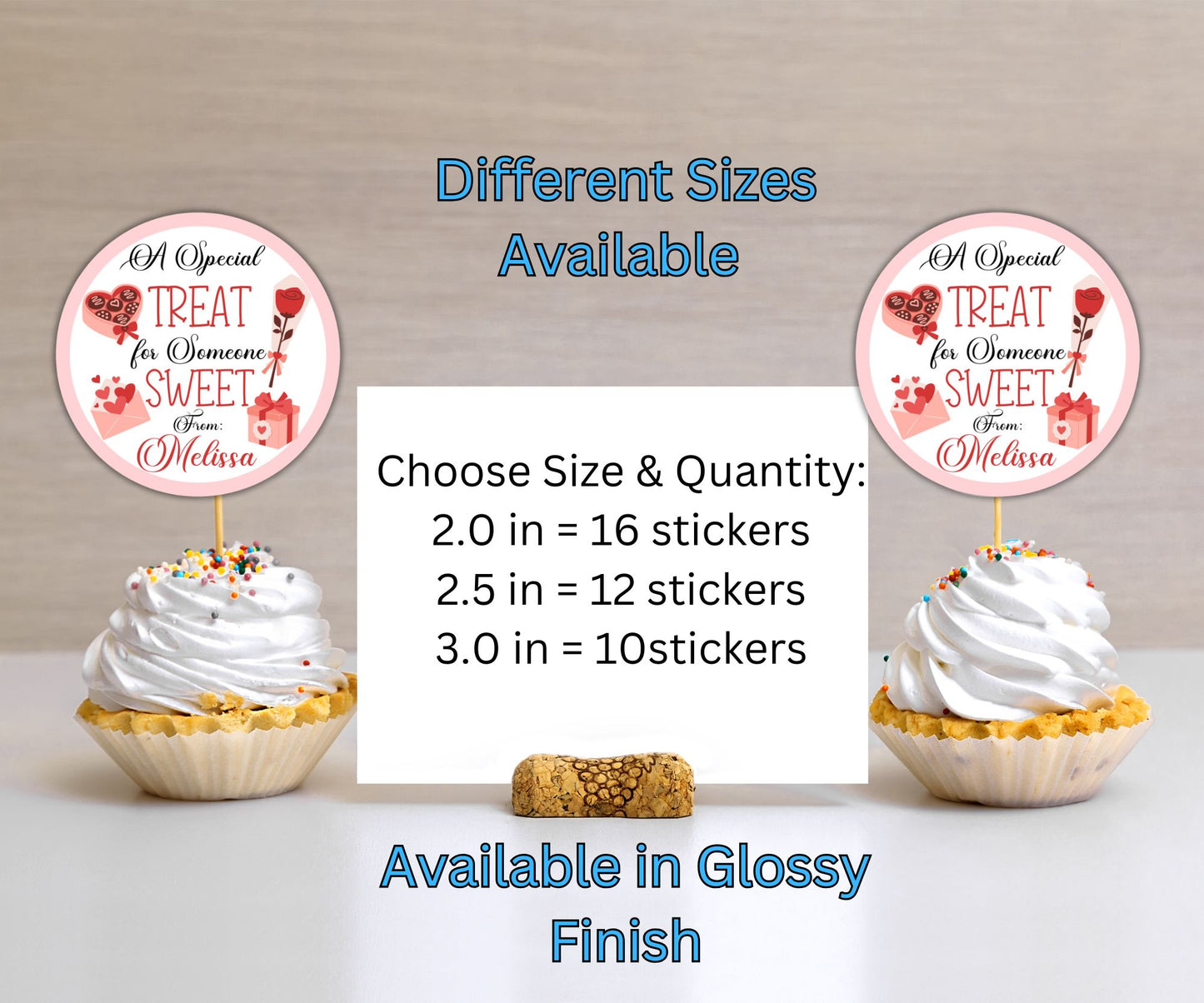 Sweet Treats Valentines Party Sticker Labels