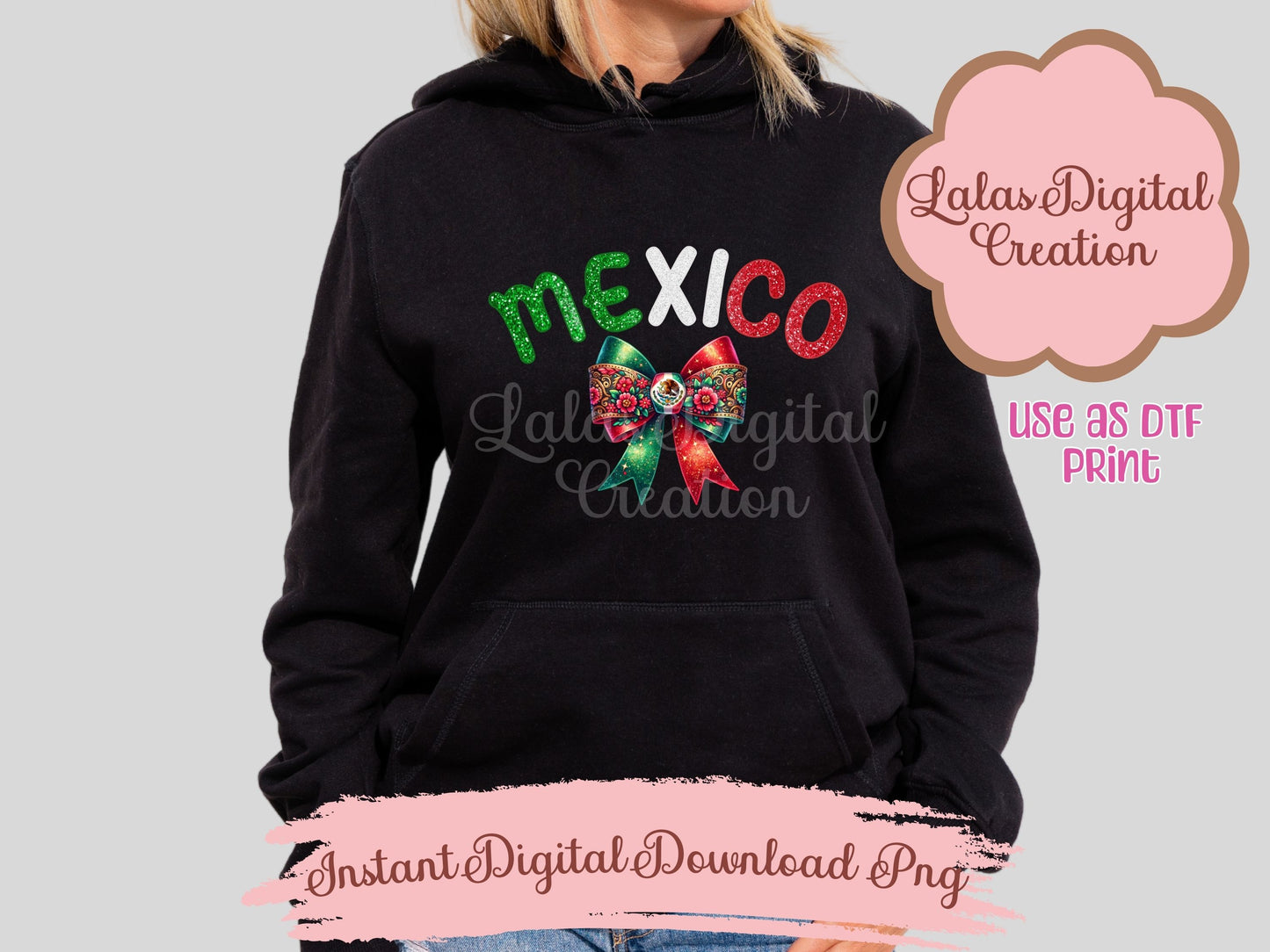 Mexico Coquette Bow Clipart PNG Instant Digital Download