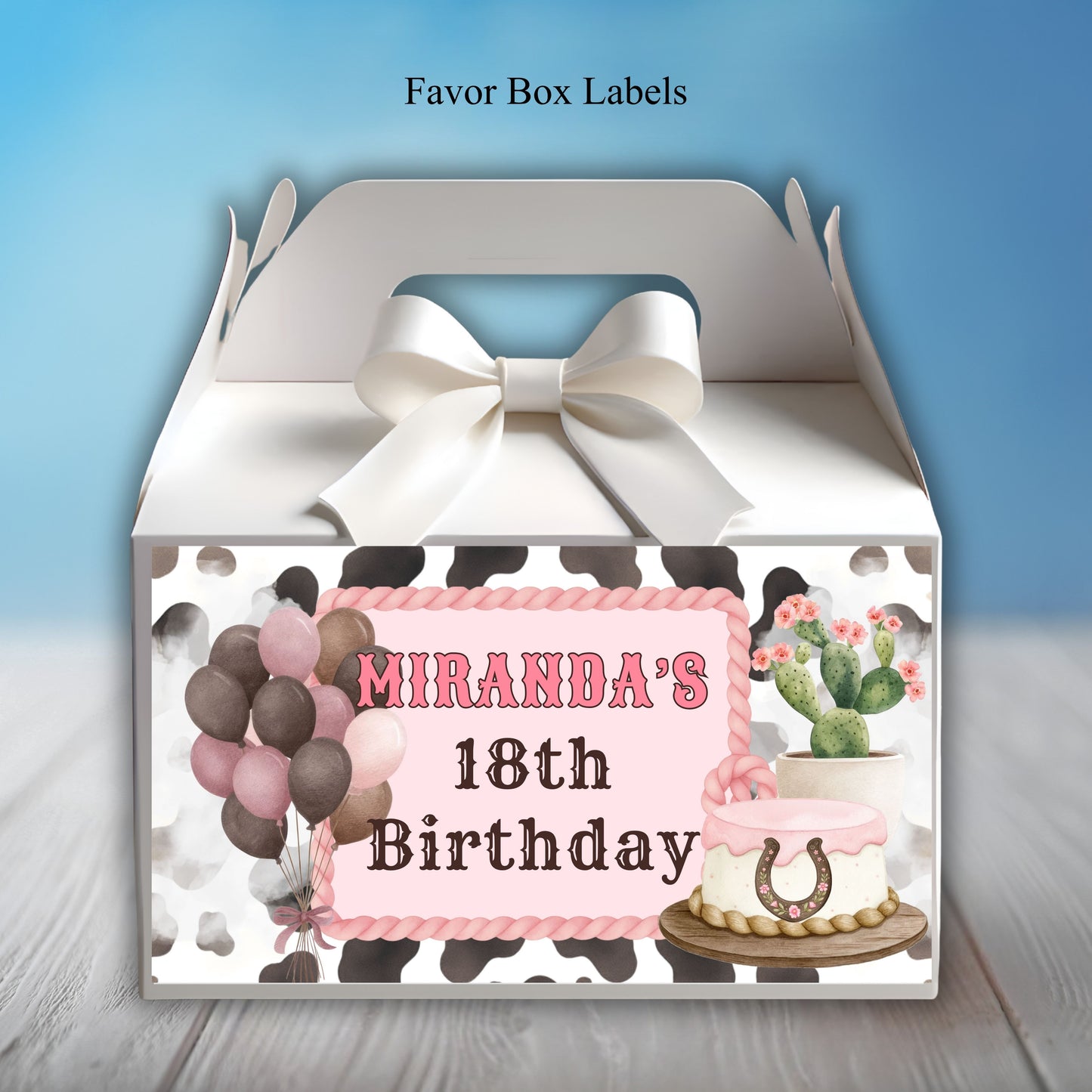 Baby Cow Birthday Party Sticker Labels