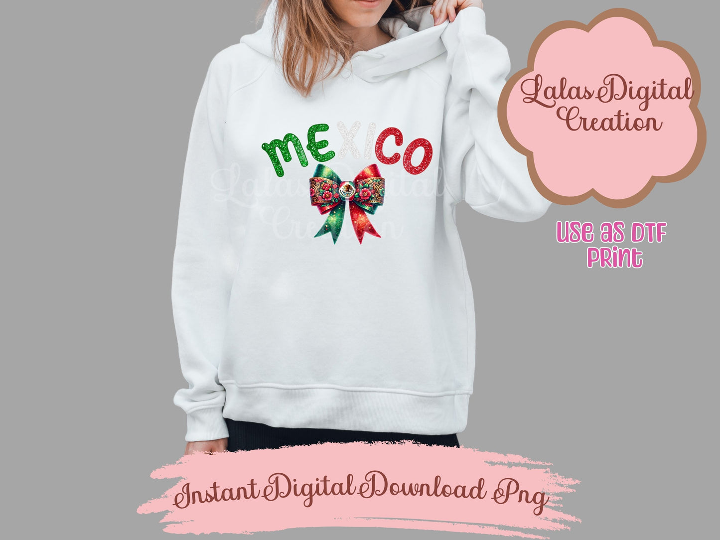 Mexico Coquette Bow Clipart PNG Instant Digital Download