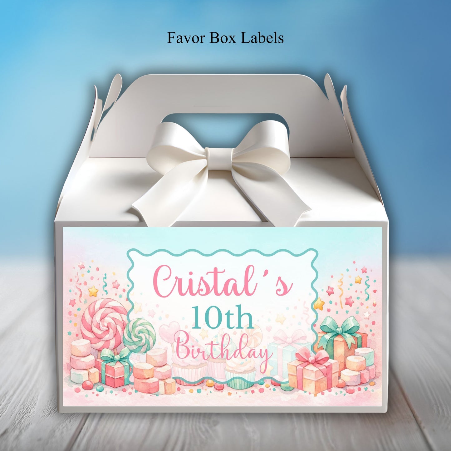 Sweet Treat Cupcake Birthday Party Sticker Labels