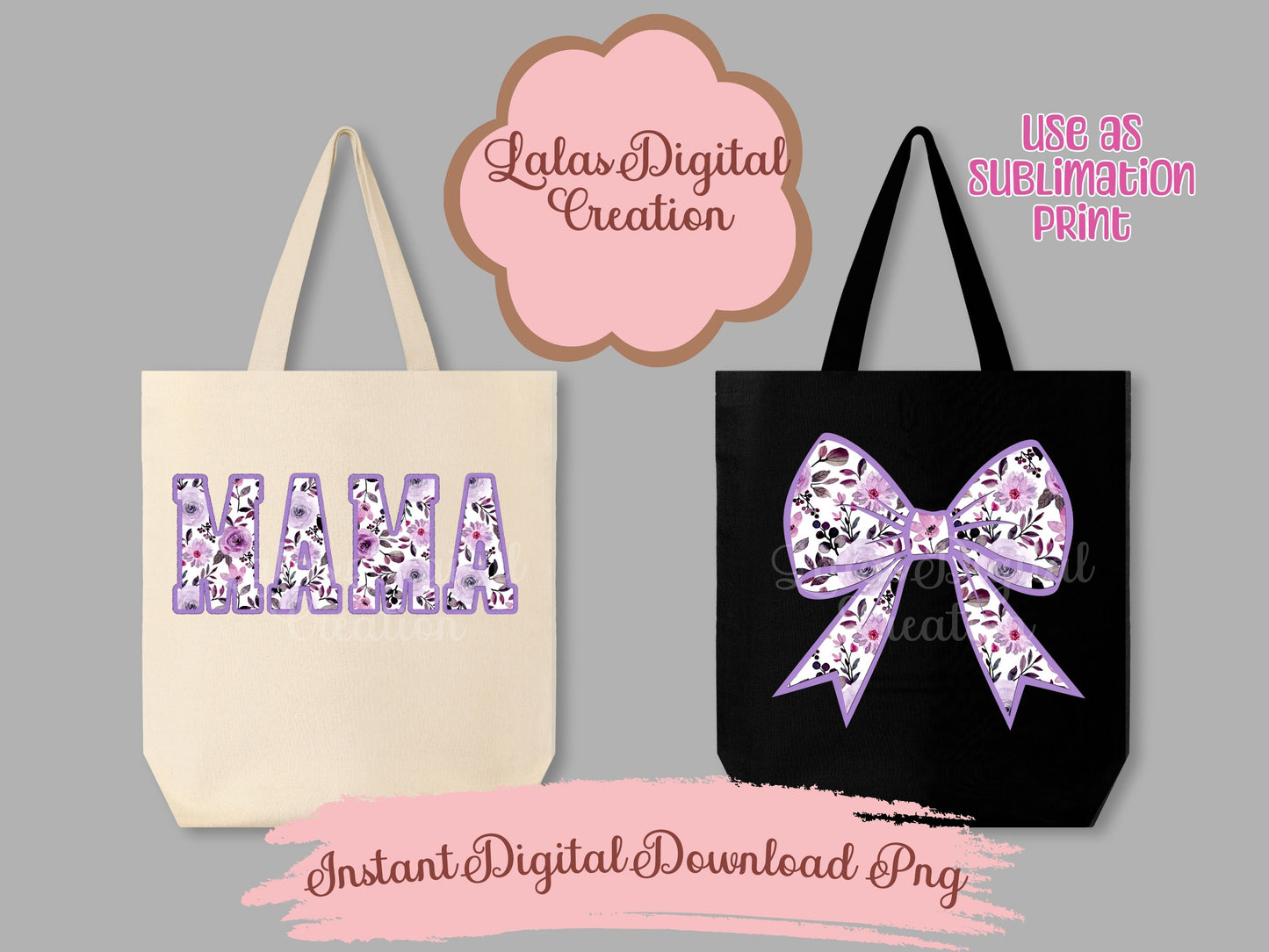 MAMA & Bow Clipart Bundle Instant Digital PNG Download