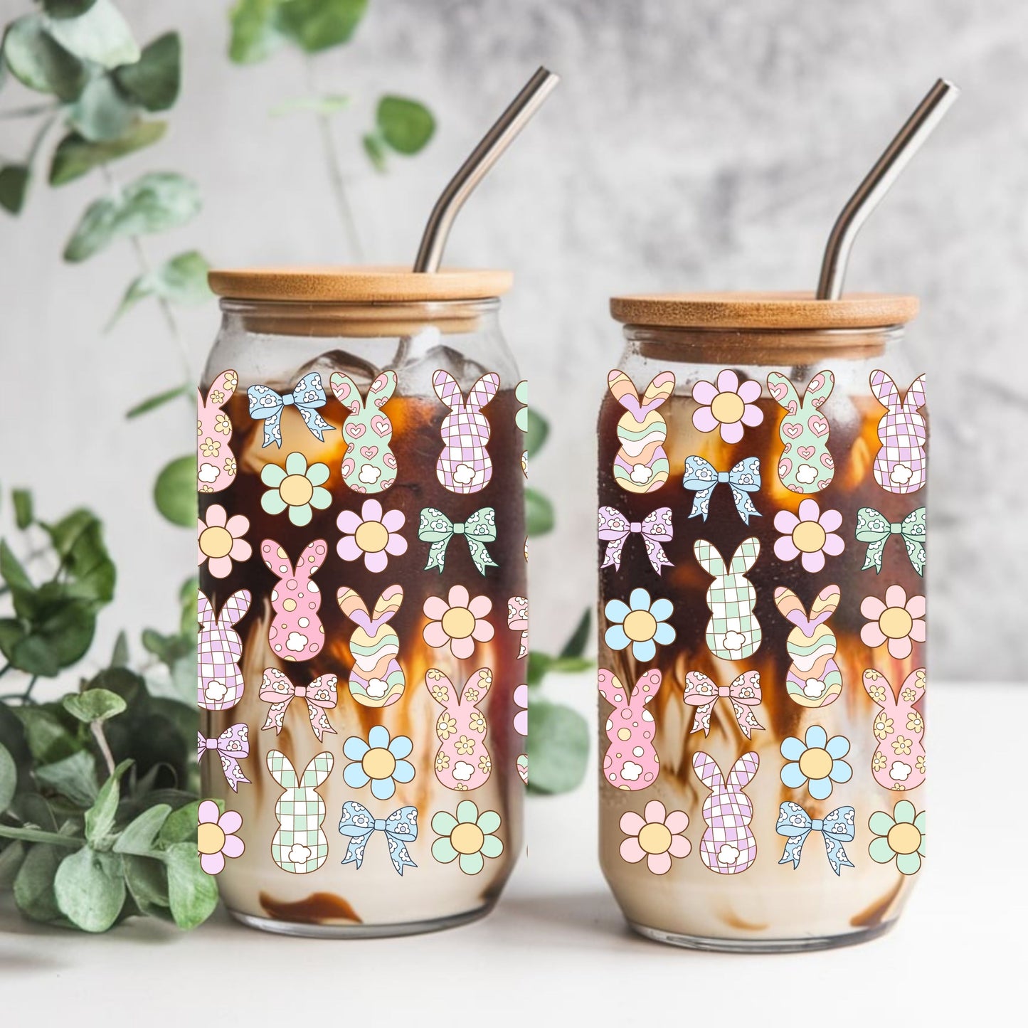 Easter Bunny Libbey Glass Can Cup Wrap