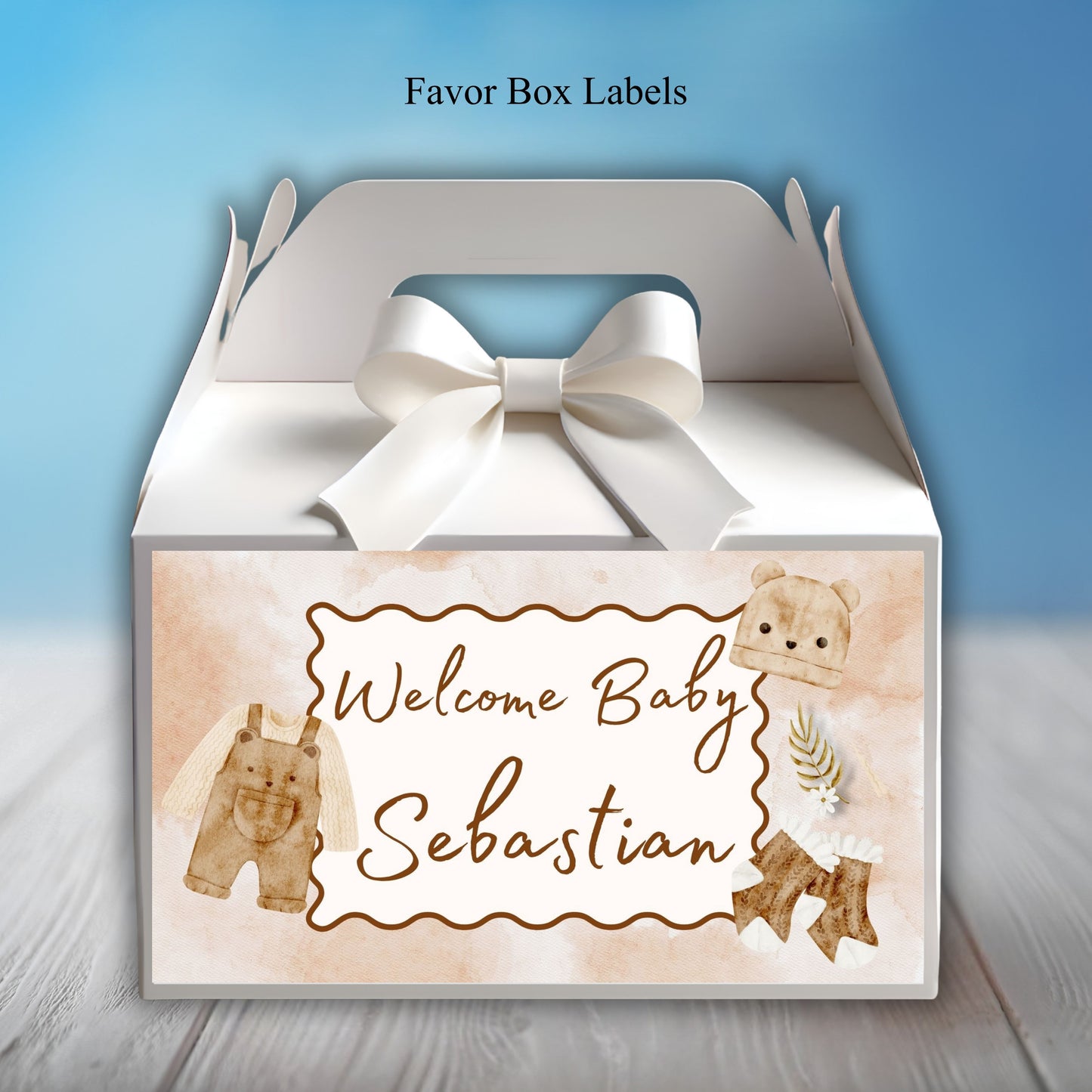 Boho Boys Baby Shower Party Sticker Labels