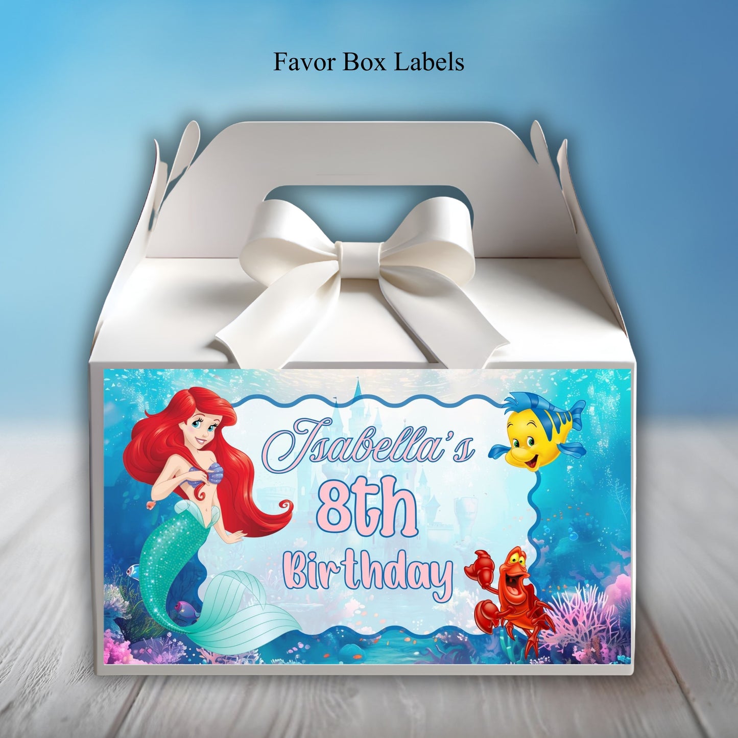 Little Mermaid Party Sticker Labels