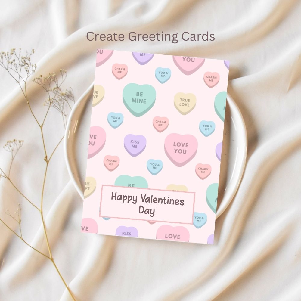 1 Valentines Heart Candy Seamless Repeating Pattern Paper Bundle Set