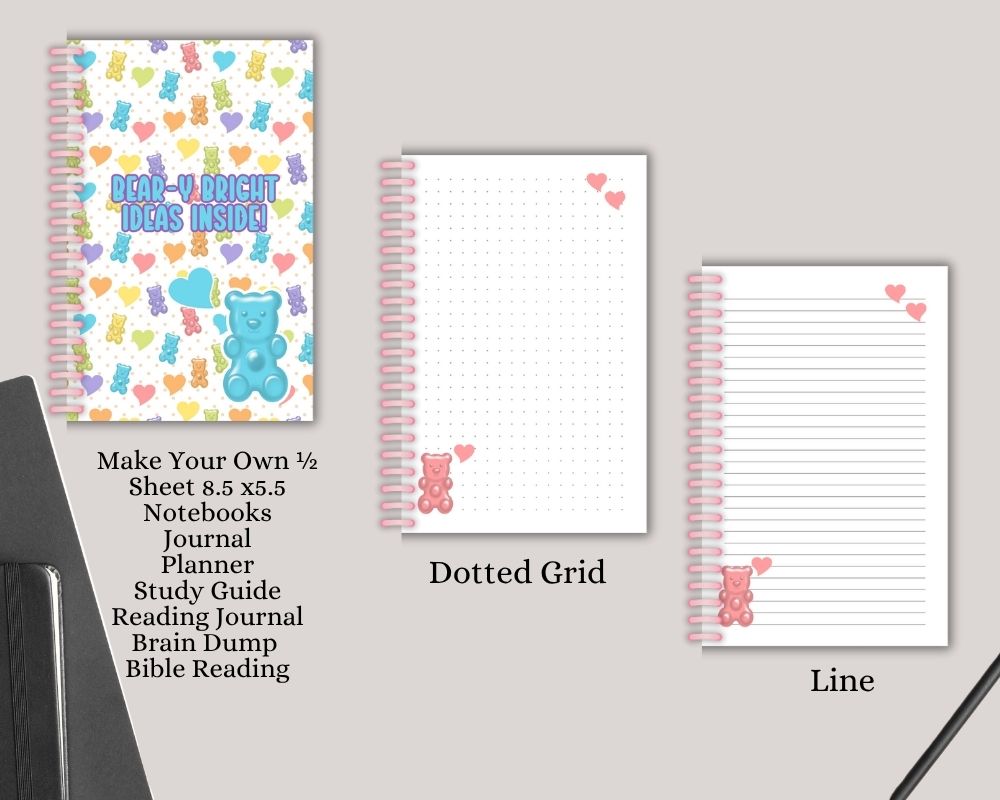 Gummy Candy Digital Lined & Dotted Grid Notebook PDF