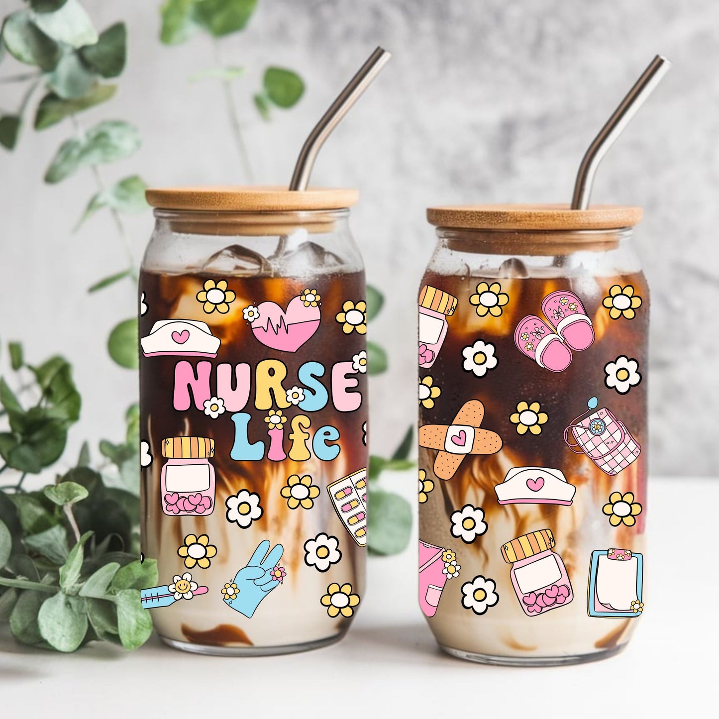 Nurse Life Libbey Glass Can Cup Wrap