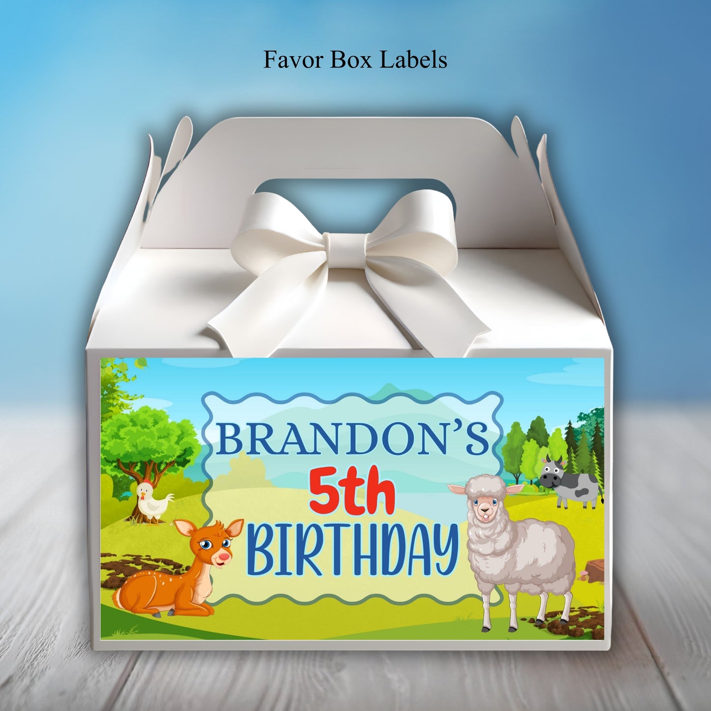 Farm Animals Party Sticker Labels