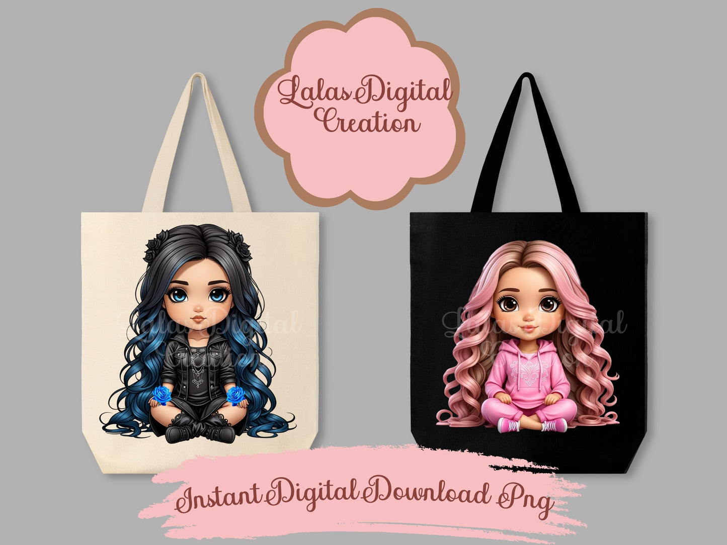 Cute Girl Clipart Bundle Instant Digital PNG Download