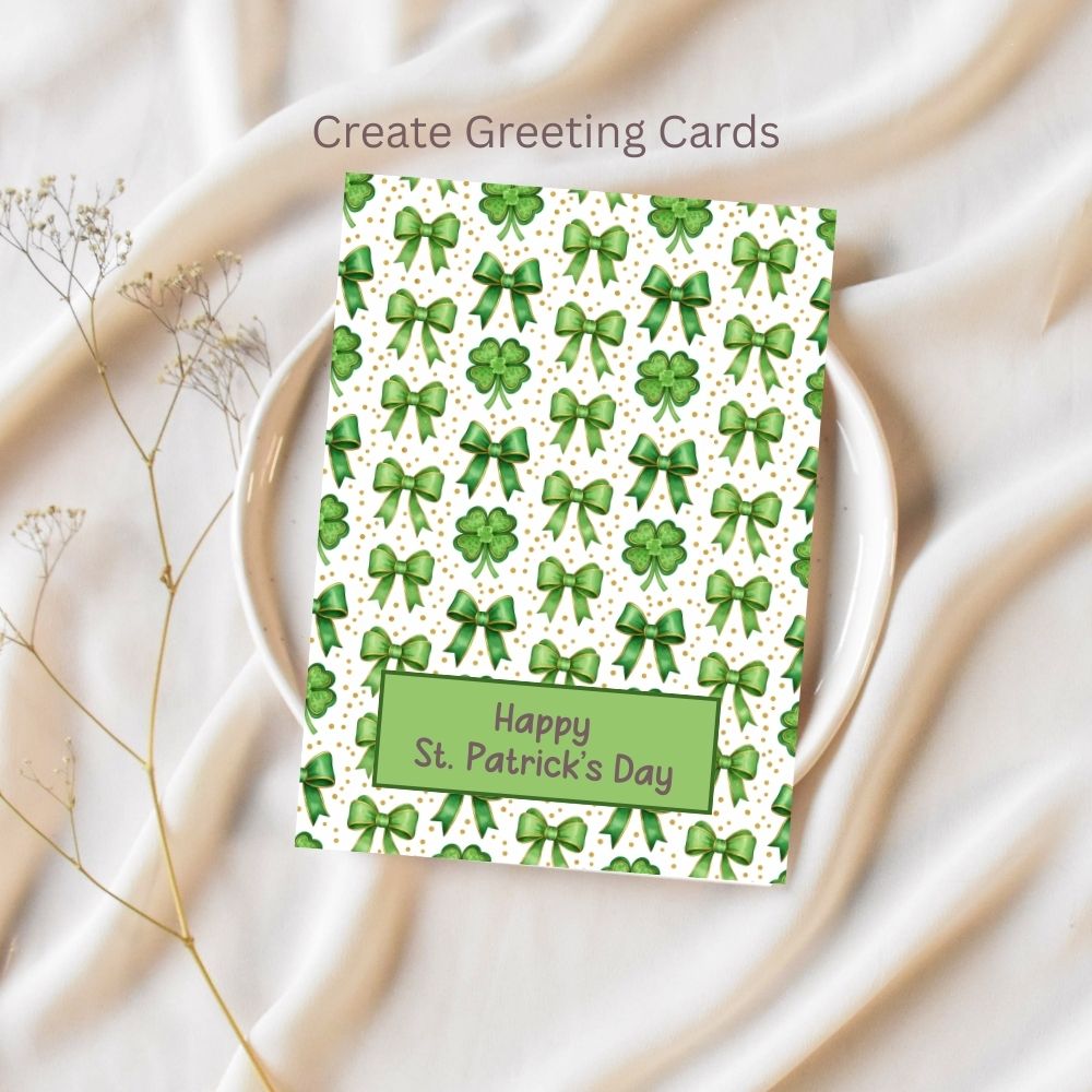 St Patrick Coquette BowSeamless Repeating Pattern Paper Bundle Set