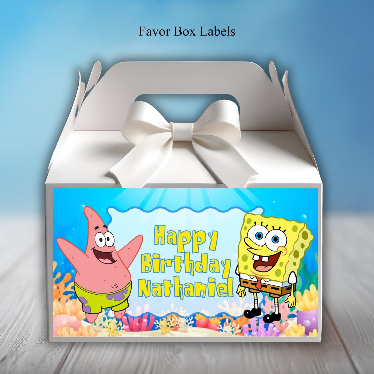 Spongebob Party Sticker Labels