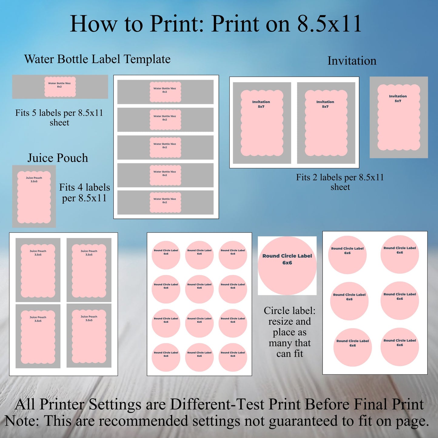 Strawberry Party Favor Bundle Editable Canva Template