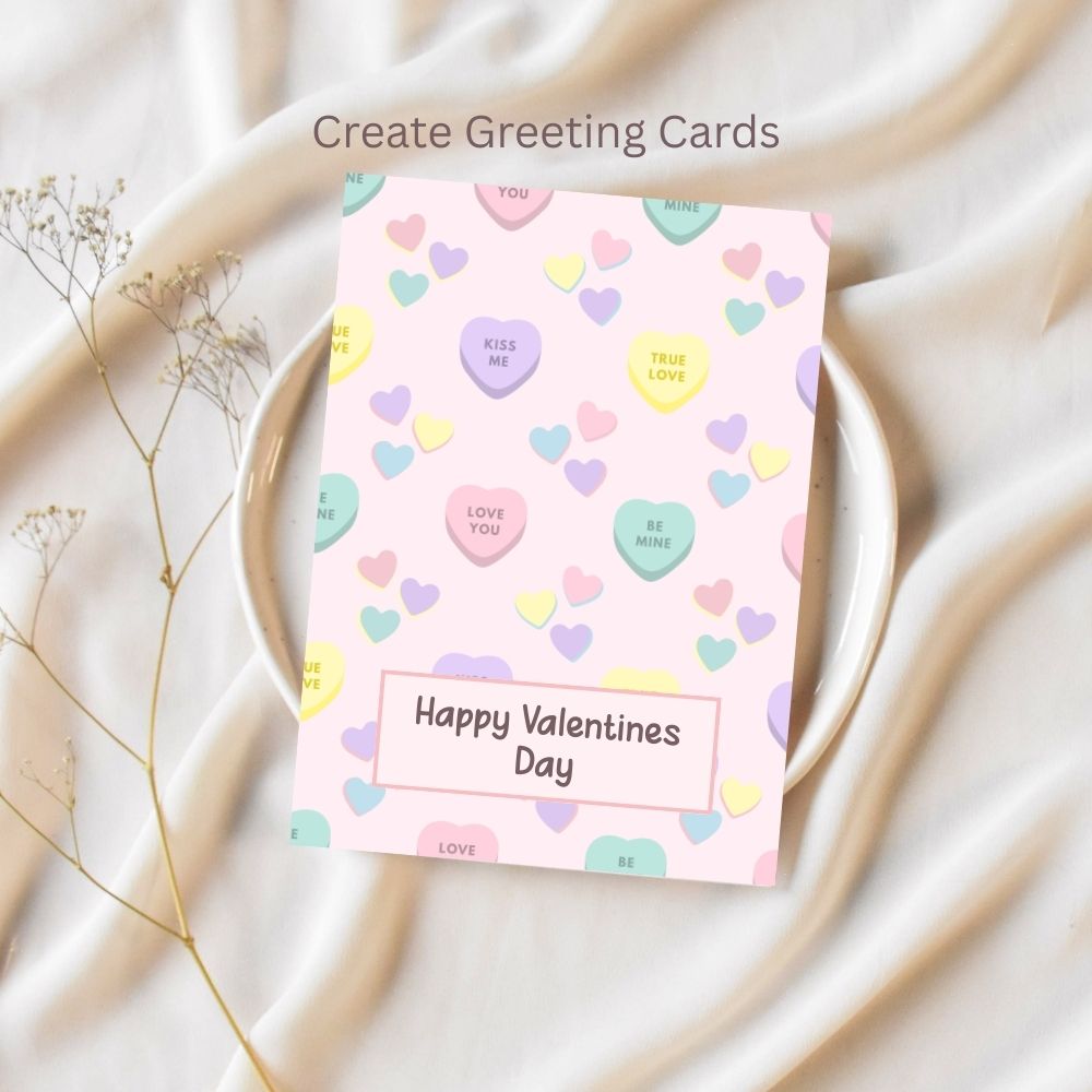 6 Valentines Heart Candy Seamless Repeating Pattern Paper Bundle Set