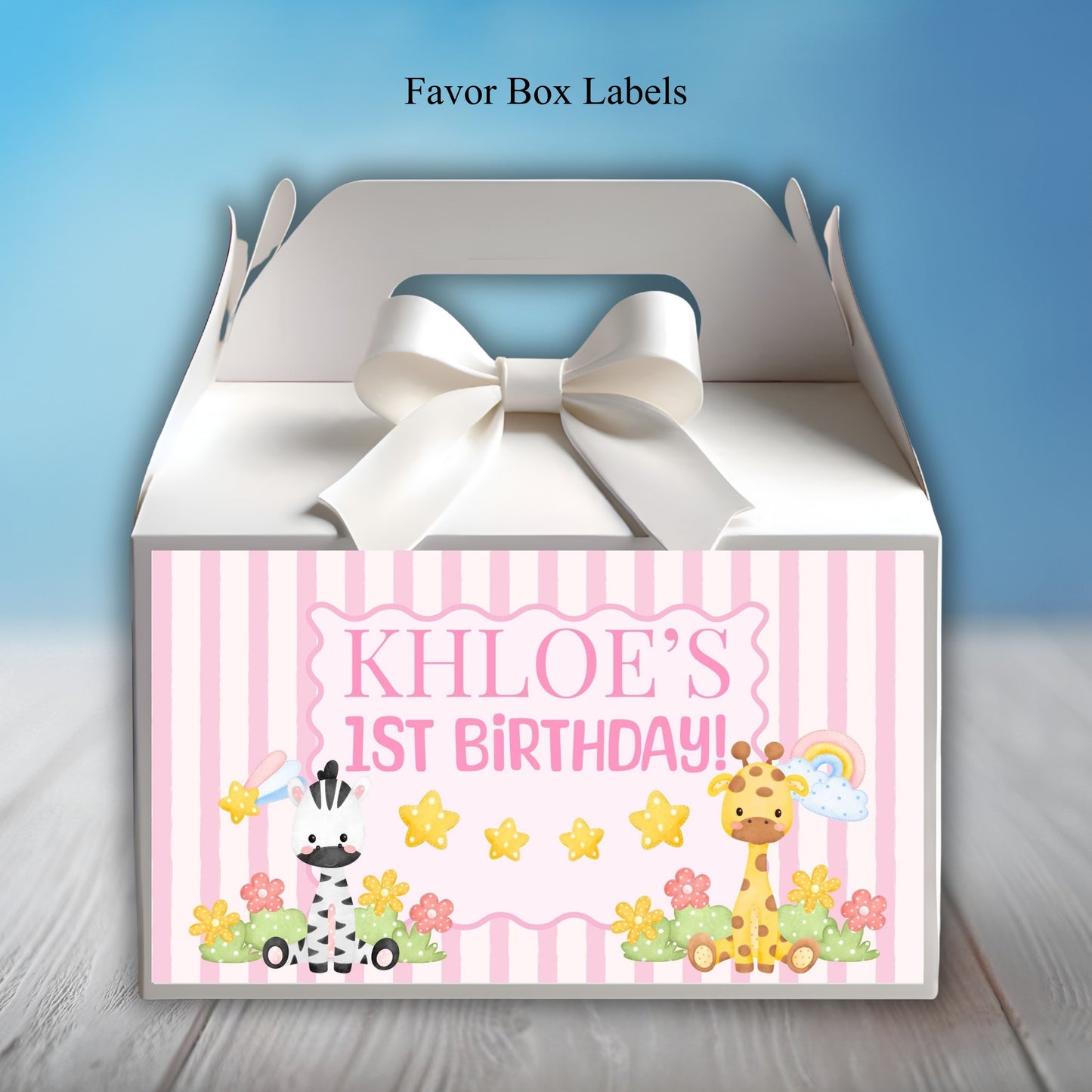Zoo Animals Birthday Party Sticker Labels