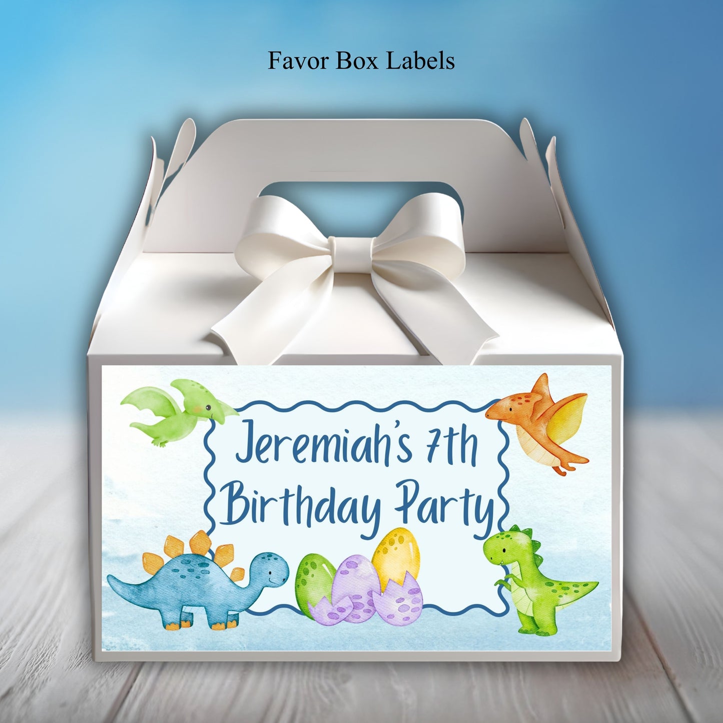 Dinosaur Birthday Party Sticker Labels