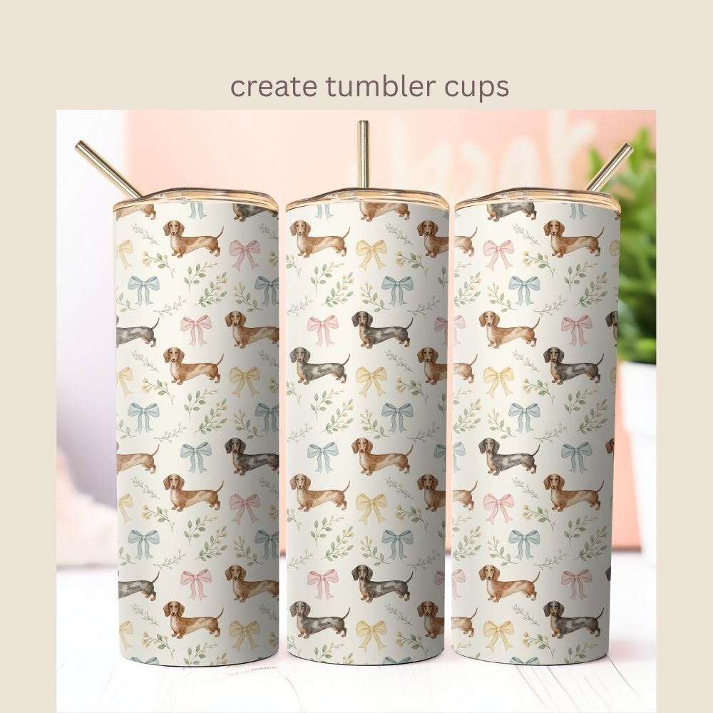 Dachshund dog Seamless Repeating Pattern Paper Bundle