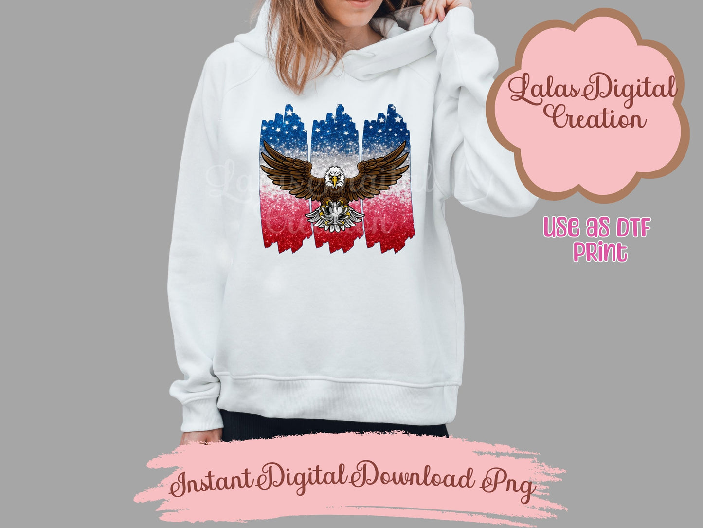 USA American Flag Brush Clipart PNG Instant Digital Download