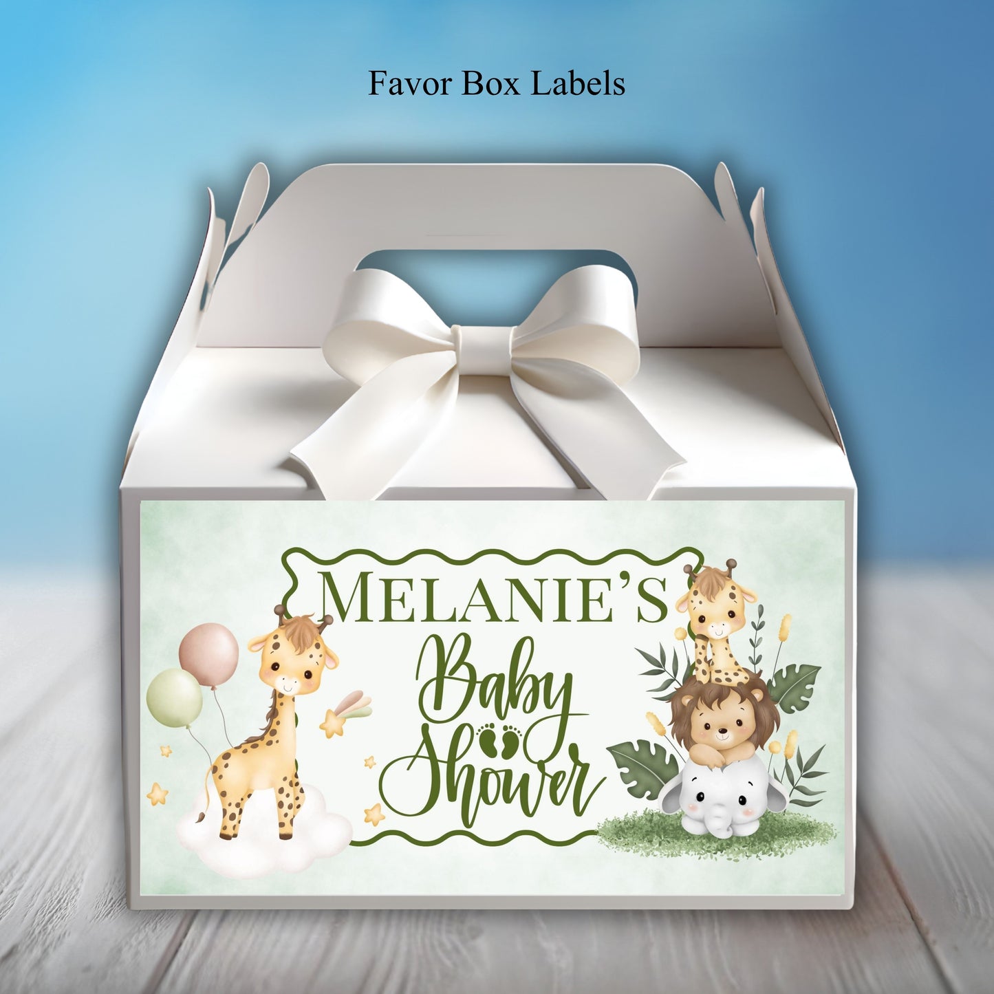Safari Animal Baby Shower Party Sticker Labels
