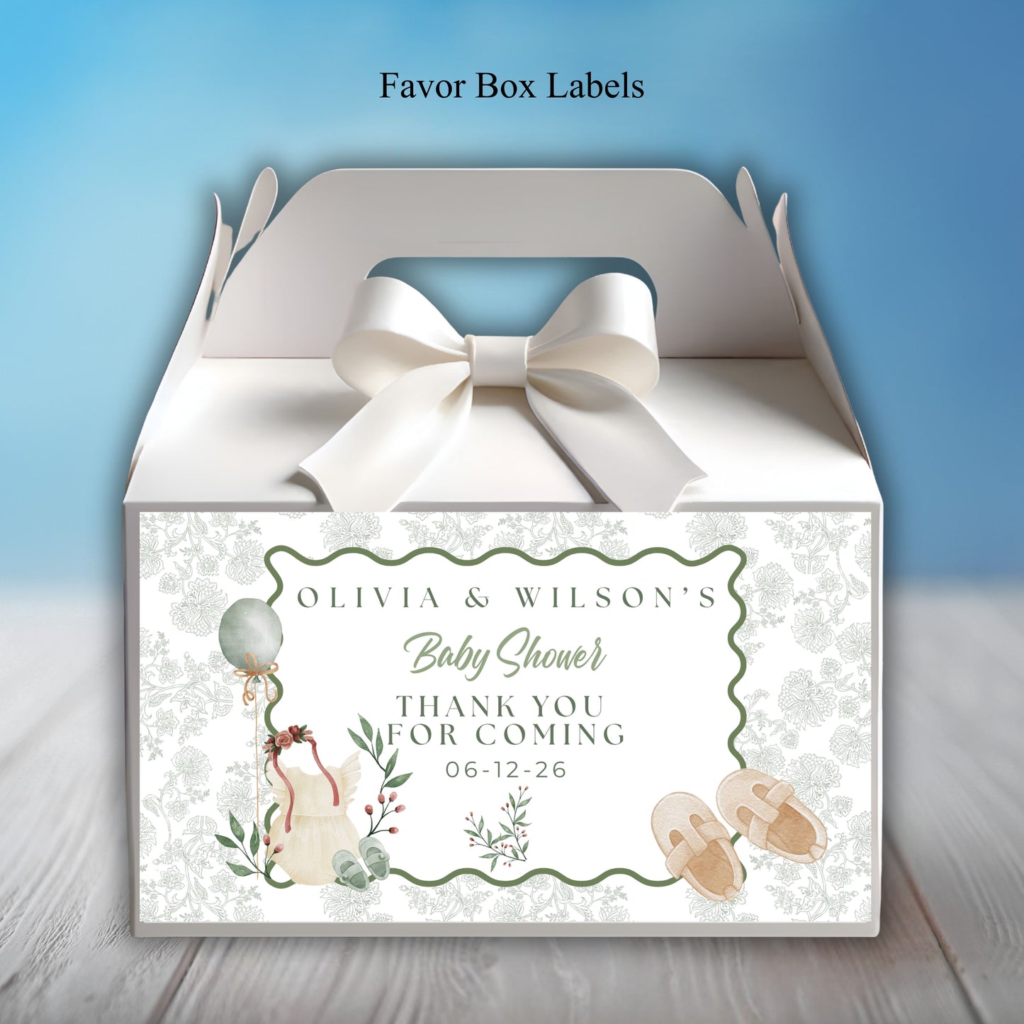 Boho Neutral Girls Baby Shower Party Sticker Labels
