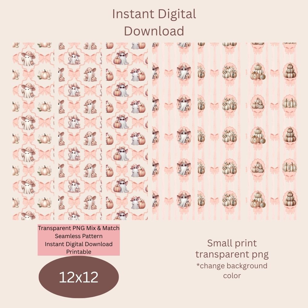 Elegant Ghost Seamless Digital Pattern Paper Bundle